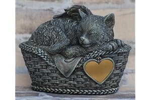 Mayer Chess by MystiCalls Gatto urna Grigio Come Gatto-Angel e Foglia per incidere, Animale urna