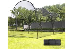 Kapler Baseball Batting Cage, Baseball Batting Net for Backyard, Baseball Softball Training Equipment, Large Batting Cage Net with Steel Frame & Net