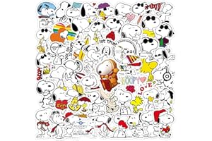 EWDSQS Stickers Pack Snoopy - 50+ Autocollants Retro & Modernes - Dessin Animé Classique (Astronaute, Pianiste, Noël) pour Carnet, Crayonier, Électronique