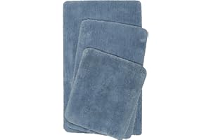 ‎HOMIE LIVING Homie Living Badteppich, Badematte kuscheliger Flauschiger weicher Flor l rutschfest und Waschbar Porto Azzurro (55 x 65 cm, Blau)