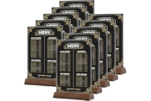 Srvnpioy 10 Stück A5 Aufsteller T Ständer für Fotos, Menükarten, A5 Tischaufsteller Werbeaufsteller Menükartenhalter A5 aus glasklarem Acryl für Restaurant, Laden, Schule, Café Shop, Hotel