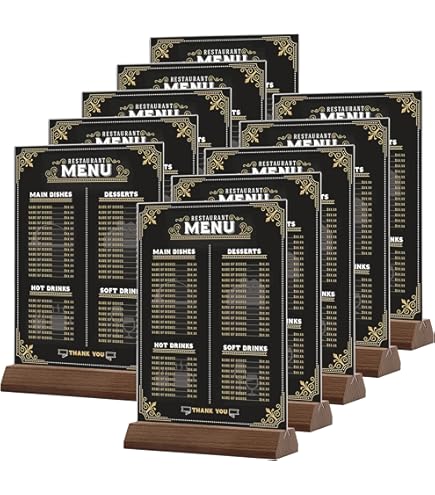 RAYNEAY A5 Acrylic Sign Holder, 4 Pack T-Shape A5 Perspex Display Stand