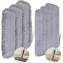 PLAFOPE Panni Di Ricambio Per Mop In Microfibra – 10 Pezzi, 33x12 Cm, Assorbenti E Riutilizzabili, Adatti Per Pavimenti In Legno, Piastrelle E Marmo (Grigio) - 4