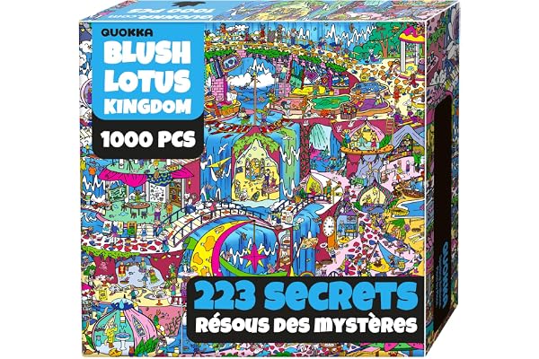QUOKKA Puzzle De 1000 Pièces pour Adultes – 223 Secrets Cachés - des Pièces Épaisses Qui S'Emboîtent Parfaitement – Collectionnez Les Quatre Puzzles - Cascade