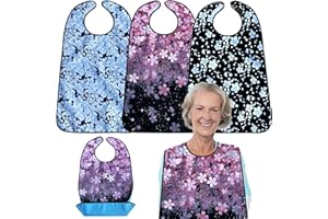 KAOTPO Lätzchen für Erwachsene，3 Stück Wasserdicht Latz für Erwachsene Waschbar Lätzchen Erwachsene