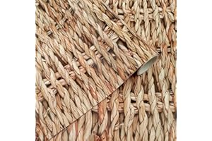 GOYAPRINT Papel Pintado Efecto Mimbre 40x250 cm Vinilo Adhesivo Decorativo Natural para Paredes y Muebles (Mimbre)
