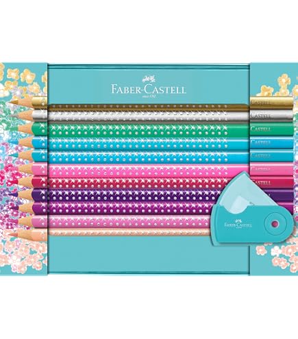 Faber - Castell 112450 Colour Grip - Set Di Matite Colorate Con Temperino 18 Pz