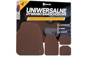 Prime EVA® Uniwersalne Dywaniki Samochodowe - Wykonane z Pianki EVA, Antypoślizgowe, 4-Częściowe, Cięte na Wymiar, Wyższa Jakość niż Gumowe, Brązowy