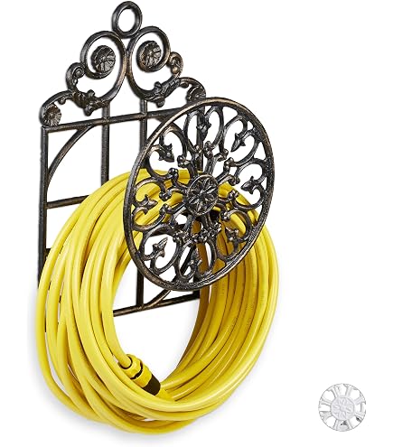Esschert Design Scala per piante da balcone, in ghisa rossastra, 1/4 rotonda, ca. 49 x 49 x 66 cm