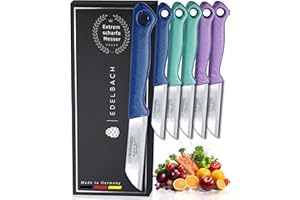 Edelbach Solingen / 6x 6er Messer Set made in Germany Allzweckmesser, Obstmesser, Gemüsemesser, Schälmesser, sehr scharf (6 cm gerade Klinge)