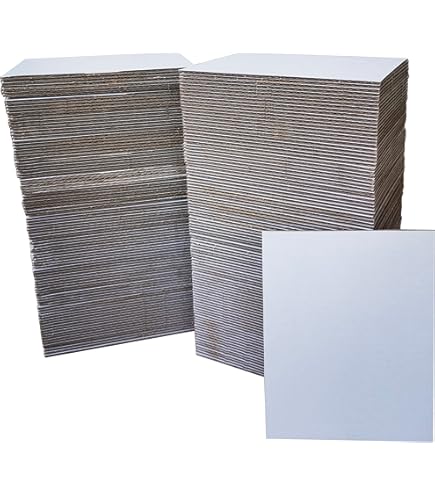 Mat Board Center, 50 Pack 12 3/8" Corrugated Cardboard Sheets For 12" Vinyl LP Record Shipping Packing, Mailing Spacer, Craft Card Board (1/16" Thick