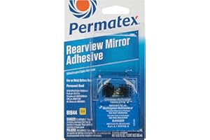 Permatex 81844 Professional Strength Mirror Adhesive, 2 part Adhesive & Activator, Permanetly Bond mirror to windscreen in 15 minutes 1 x 6ml