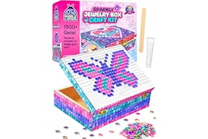 PURPLE LADYBUG Decorate Your Own Jewellery Box for Girls - Arts and Crafts for Kids Age 10 - Mosaic Kits for Children Ages 4+ - Birthday Presents for Girls Crafts - Early Christmas Presents (Sparkly)