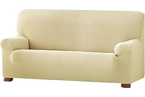 Eysa Cora Bi-Élastique Housse de Canapé 3 Places , Polyester Coton, Beige, 36x27x17 cm