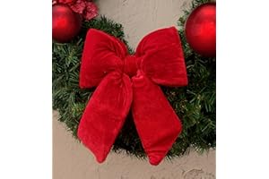 EDG Enzo De Gasperi Weihnachten Schleife, Weihnachtsbaumanhänger, Weihnachtsschmuck, Dekoration Weihnacht, Weihnachtsschleife - Samt Wirkung - 27x27 - Rot