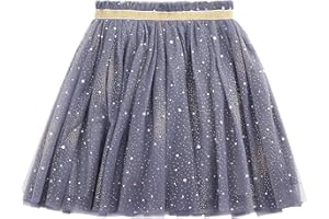 CAMILIFE Bébé Tout-Petit Enfant Fille Jupe Tutu Ciel Étoilé Paillettes Jupe Princesse Mini Jupe Jupe de Tulle Jupe de Ballet avec Taille Élastique Adorable Mode pour Les 2-10 Ans