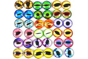 Julie Wang 8mm 100PCS Assorted Flatback Glass Dragon Eye Cabochons For Jewelry Making Crafts DIY Supplies