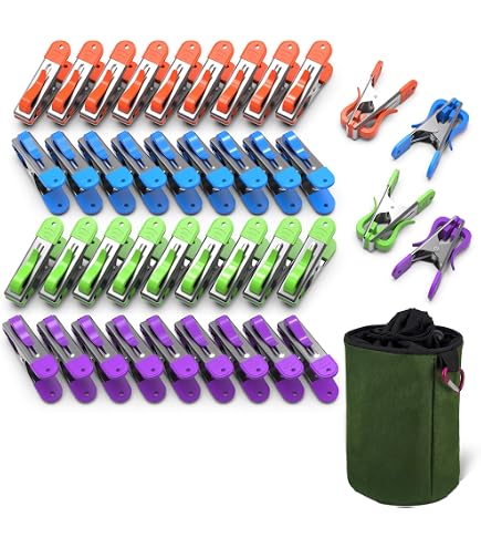 Set 10 Clip Appendiabiti In Velluto Per Pantaloni, Colore Bianco - Clip In Plastica Con Superficie Floccata Antiscivolo