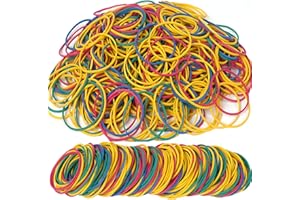 AOUOU Rubber Bands 60mmx1.5mm 530 Pcs Net Weight 190grams Diameter 38mm Elastic Rubber Band Colors Rubber Bands Office Supplies
