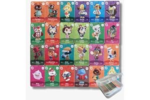 PEMY Lot de 24 Mini Cartes NFC Compatibles Animal Crossing New Horizons, Compatibles avec Nintendo Switch, New 3DS, Wii U - Villageois Rares Boîte de Rangement Série 5#401-#424