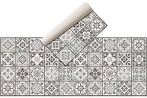 NIVELLPUBLICITARI Alfombra Vinílica Hidráulica (200 x 80 cm, Marrón )- Distintos Colores y tamaños - Alfombra Cocina- Alfombra baño - Alfombra Comedor Antideslizante - Alfombra Dormitorio - Esponjosa y Suelo PVC…