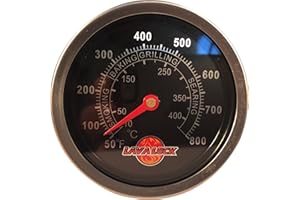 LavaLock Total Control BBQ 2 3/8" Black Thermometer for kamado Smoker BBQ Pit Insulated