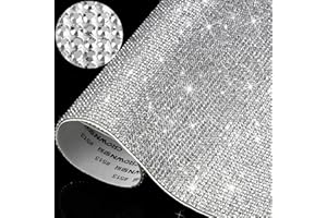OUTUS 12000 Adesivi di Strass Cristallo Bling Bling Adesivo Decorativo per Auto DIY Strass Glitter Autoadesivi Adesivi di Gemme Cristallo per Decorazioni, 9,4 x 7,9 Pollici (Argento)