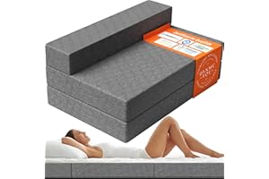 ‎DYNMC YOU Schlafsofa 140 cm breit – Faltbare Schlafcouch und Gästematratze für 2, klappbares Sofa Bett – Extra dick 20cm und bequem H3 – Ideal für Gäste & Alltag – Test SEHR GUT Oeko-TEX Standard Klappmatratze