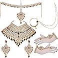 Lucky Jewellery Wedding Designer Gold Plated Dulhan Choker Bridal Set with sheeshpatti for Girls & Women (2475-L1ZS-KD124-)