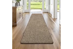 Pauwer Hallway Runner Rugs 60 x 180 cm Non Slip Machine Washable Long Kitchen Carpet Runners Super Absorbent Floor Door Mat for Bedroom Entrance Laundry Room,Brown