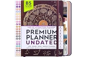 FREEDOM MASTERY Planificador de la ley de la atracción: planificador semanal de lujo sin fecha, mensual, viaje de 12 meses hacia la productividad y la felicidad: organizador de vida, diario de gratitud y pegatinas
