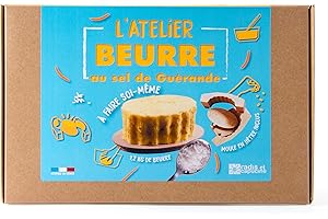 Radis et Capucine - Coffret DIY Beurre au Sel de Guérande - pour Fabriquer Son Beurre Soi-Même - Moule en Bois de Hêtre + Ustensiles + Ingrédients - Conçu et Assemblé en France