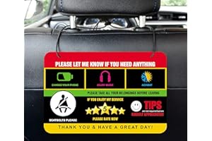 SAHEL Rideshare Rating Tips Accessories Driver Signs Display Card (Pack of 2) – All You Need for Your Business