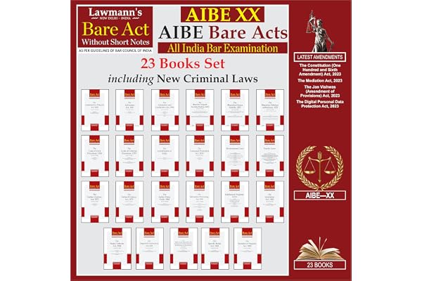 AIBE Bare Acts without Notes 23 Books Set Combo 45+ Acts including New Criminal Laws BNSS, BNS, BSA As per Bar Council of India Guidelines