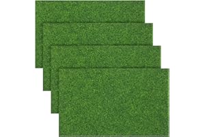 MATWSEC 4PCS Artificial Grass Outdoor, Fake Grass Artificial Turf with Drainage Holes and Replacement for Garden Lawn Landscape Balcony Decoration 6 X 10 Inches