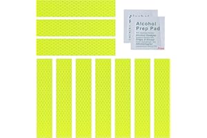 INDIAN STORE 24 3M Diamond Grade 4083 pegatinas de advertencia cinta de advertencia de seguridad, película reflectante impermeable Coches Motocicletas Casco Bicicleta Vehículos (Yellow 10 Pieces 30mmX150mm)