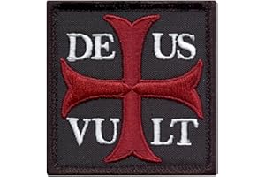 LEGEEON 2AFTER1 Deus Vult God Wills It Crusader Knight Holy Cross Templar Crusaders Tactical Morale Touch Fastener Patch