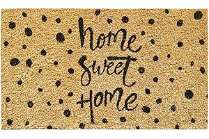 BANZAII TEXTILE INNOVATOR ONLINE Banzaii Zerbino in Cocco 40 x 70 cm Tappeto Ingresso Casa Antiscivolo da Esterno o Interno - Home Sweet Home Pois