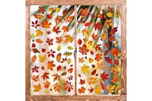 ‎TOPTIME Toptime Window Stickers Autumn Decoration, Pack of 174 Window Stickers with Autumn Leaves and Pine Cones, 9 Sheets Window Stickers, Self-Adhesive for Thanksgiving Decoration, Window Film for Glass,