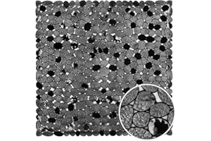 ‎WELTRXE WELTRXE Duschmatte, Antirutschmatte aus Kunststoff für Kinder und Familie (Schwarz, Quadratisch-54×54 cm)