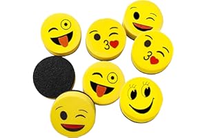 MAOXINTEK Whiteboard Schwamm Magnetisch Haftende 16 Stück Smile Trockenreinigung Wischer Reiniger für Kinder Zuhause Schulbedarf, Mini-Filz-Wischschaum für Markierungsstift