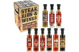 Kimm & Miller BBQ Sauce Gift Set with 9 Authentic Louisiana Steak Sauces, BBQ Rubs, BBQ Marinades & More - Fun BBQ Gifts & Cooking Gifts for Men & Women