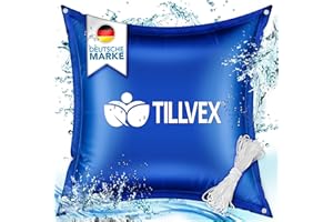 tillvex® Lot de 2 coussins de piscine pour l'hiver XXL 120 x 120 cm | Coussins d'air avec kit de réparation - Coussin d'hiver avec valve de sécurité - Double couture