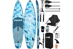 Tidal King 10'6 x 31 x 6 Miami ISUP Inflatable Paddle Board with Adjustable Paddle, Rapid Pump, Backpack, Phone Case, Leash & 2 Year Warranty