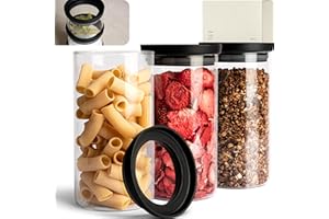 KIVY Słoiki na zapasy z przezroczystymi szklanymi pokrywkami [3 x 1200 ml] hermetyczne i nadające się do układania w stos, hermetyczne – pojemniki na zapasy szklane z pokrywką – słoiki do