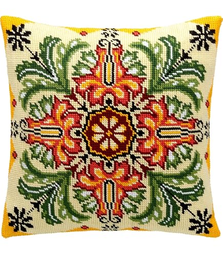 Brvsk Needlepoint Set 'Tulpe' – 40x40 Cm, Mit Bedruckter Leinwand, Für Kissen & Wandbild