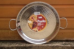 VAELLO CAMPOS La Valenciana Vaello Padella in Acciaio Inox per San Valentino, 38 cm, Lega, Argento