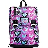 Seven Zaino Scuola Estensibile, Fucsia Fantasia A Cuori, Glossy Girl, Zaino Doppio Scomparto Estensibile Tramite Zip Laterali