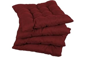 ‎GUTEKISSEN Gutekissen® Stuhlkissen gesteppt Quadrat Polsterauflage Auflage für Stühle/Bänke für Haus und Garten Sitzauflage Gartenkissen Sitzkissen viele Farben (40x40, Bordeauxrot, 4)