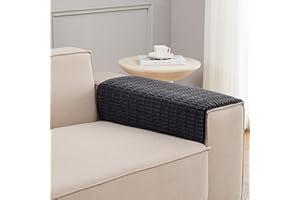 Meider Sofa Armrest Cover Couch Arm Cover Arm Covers for Chair, Anti-Slip Couch Arm Protectors Washable Sofa Arm rest Covers (Black, 46x56cm 2pcs)